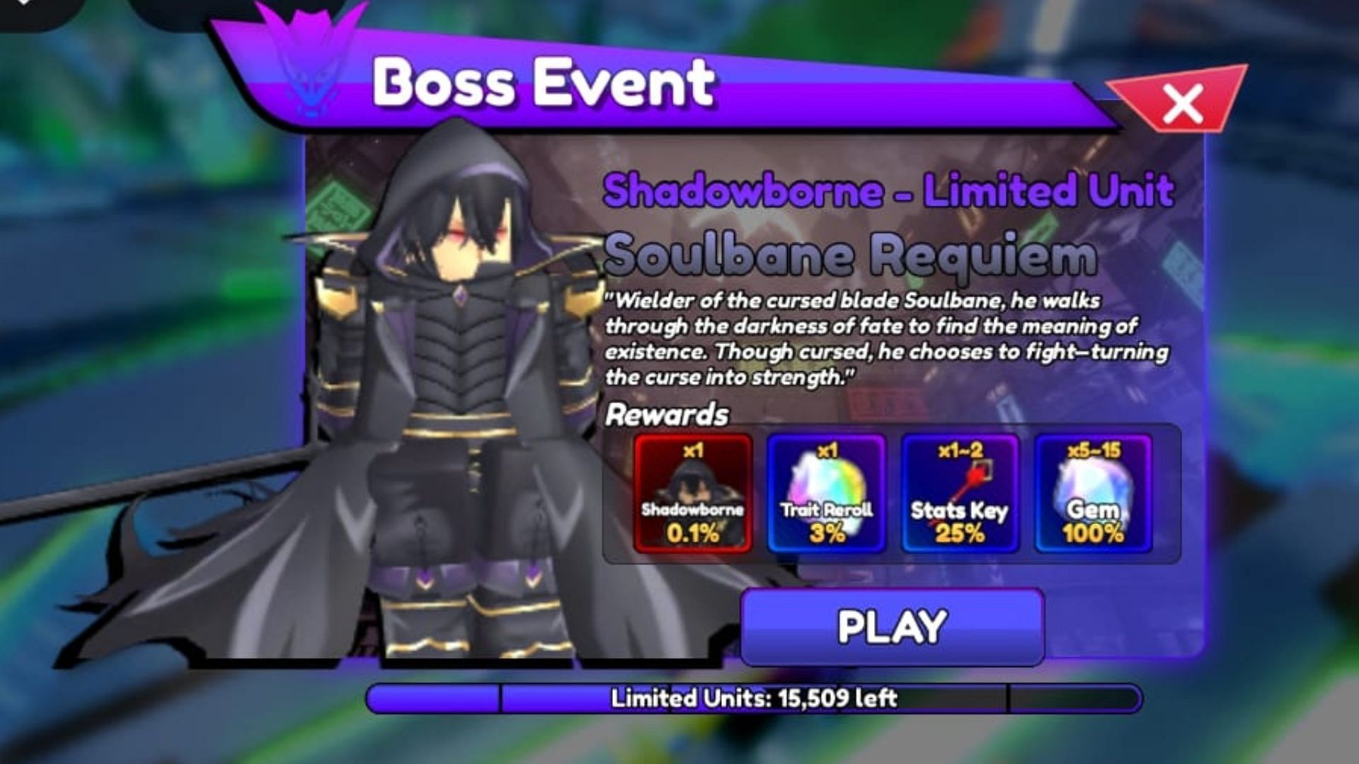Shadowborne is a limited unit (Image via Roblox)